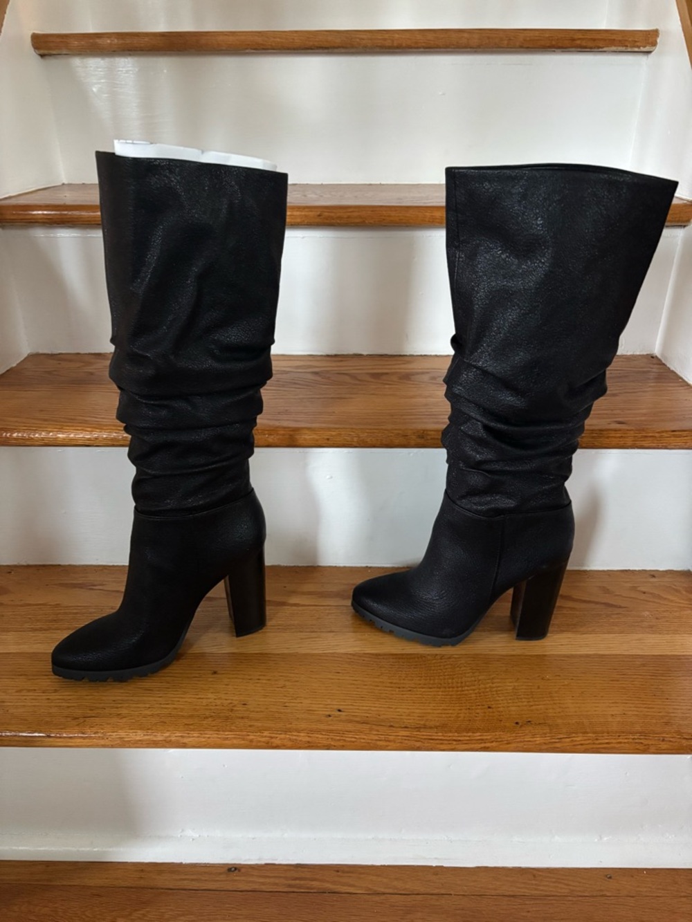 Katy Perry Collections Black Slouchy Knee-High Block Heel Boots